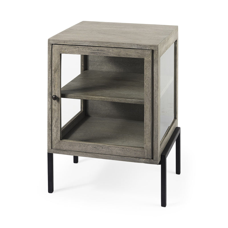 24" Solid Mango Wood Square End Table - Brown