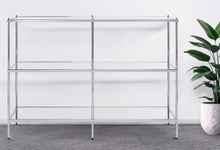 Load image into Gallery viewer, Glass Mirrored Frame Console Table With Shelves - Clear / Silver

