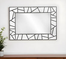 Load image into Gallery viewer, 28" Metal And Glass Mosaic Framed Accent Mirror - Black

