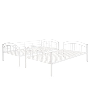 Twin Over Twin Metal Bunk Bed,Divided into Two Beds(White){OLD SKU:MF280424AAK}