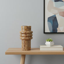 Load image into Gallery viewer, Genuine Marble Ridged Table Vase - Brown
