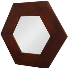 Load image into Gallery viewer, 19" Hexagon Solid Framed Accent Mirror - Dark Brown
