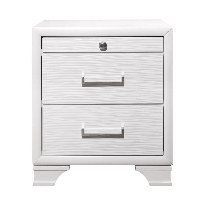 Nightstand With 3 Drawers - White