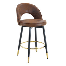 Load image into Gallery viewer, Upholstered Rotatable Bar Chair With Metal Legs For Dining Room
