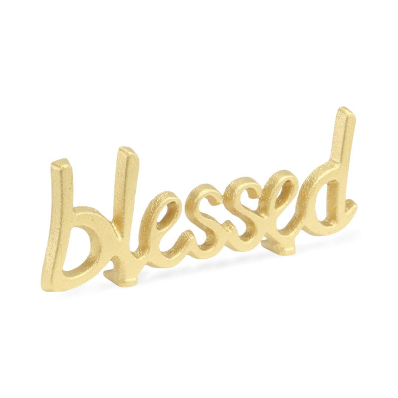 Blessed Hand Painted Tabletop Sculpture - Gold