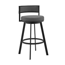 Load image into Gallery viewer, 34" Faux Leather Swivel Low Back Counter Height Bar Chair - Gray
