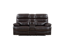Load image into Gallery viewer, Faux Leather Love Seat With Storage Manual Reclining - Brown
