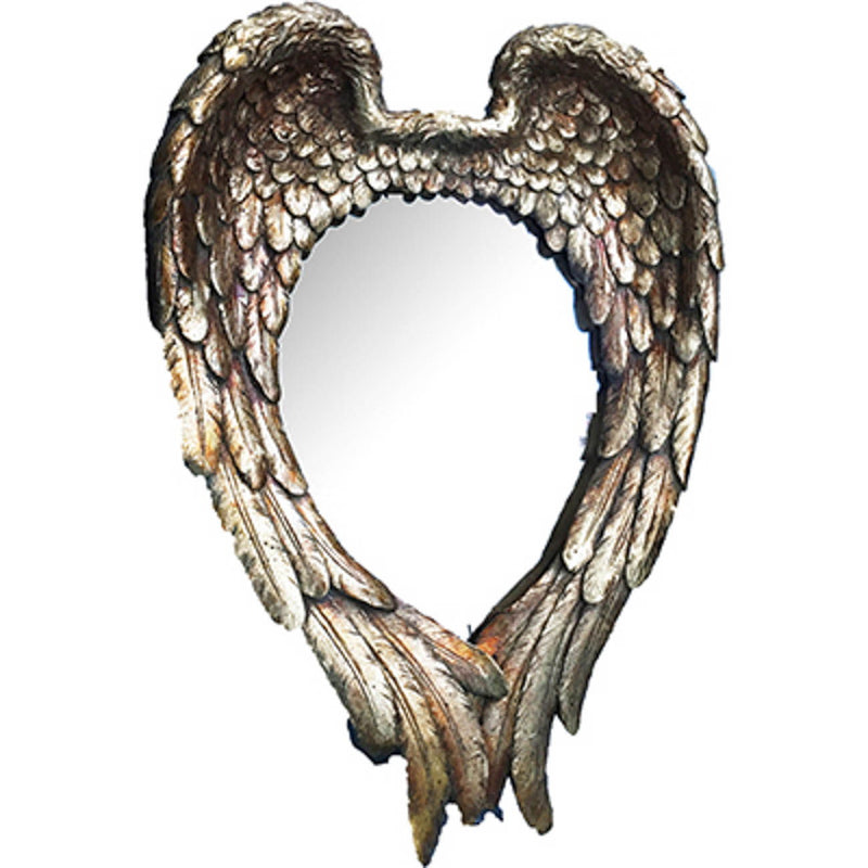 22" Antiqued Heart Resin Framed Accent Mirror - Gold