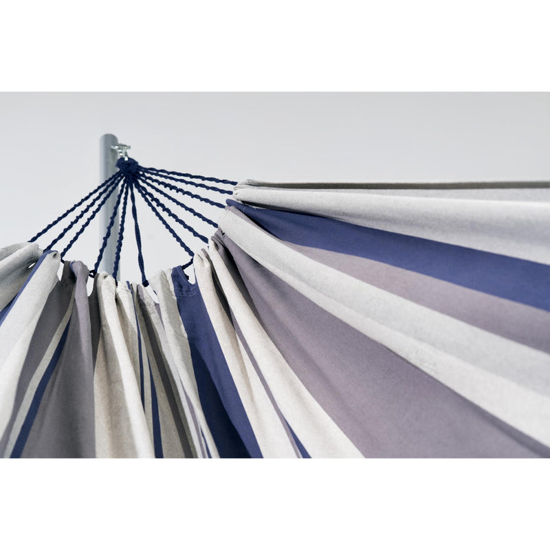 Striped Single Spreader Bar Hammock - Gray