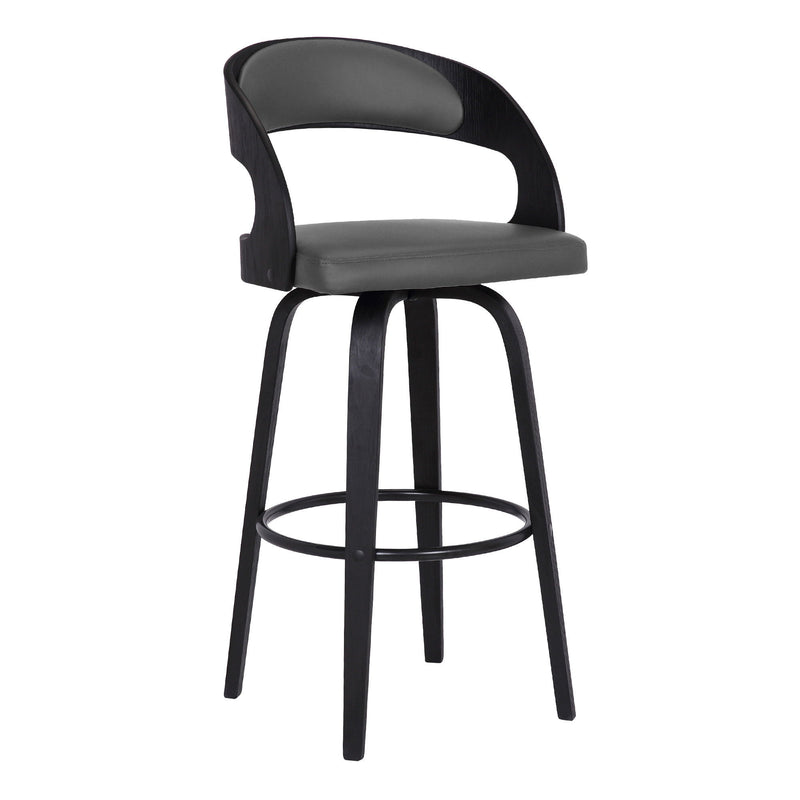 30" Iron Swivel Low Back Bar Height Bar Chair - Gray And Black