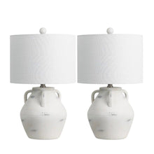 Load image into Gallery viewer, Novelty Table Lamps With Drum Shades (Set of 2) - White / Clear

