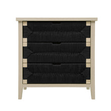 Load image into Gallery viewer, 3 Drawer Buffet Sideboard With Adjustable Shelves, Storage Cabinet With Natural Seaweed Decor Doors For Living Room Kitchen Entryway - Natural
