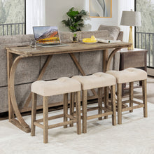 Load image into Gallery viewer, Bar Table Set With 3 Padded Stools
