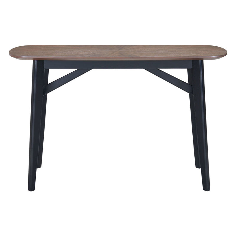 Solid Wood Oval Console Table - Espresso / Black
