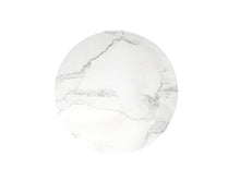 Load image into Gallery viewer, 16" Marble And Wood Round Pedestal End Table - White
