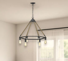 Load image into Gallery viewer, Six Light Metal Dimmable Chandelier - Brown / Black
