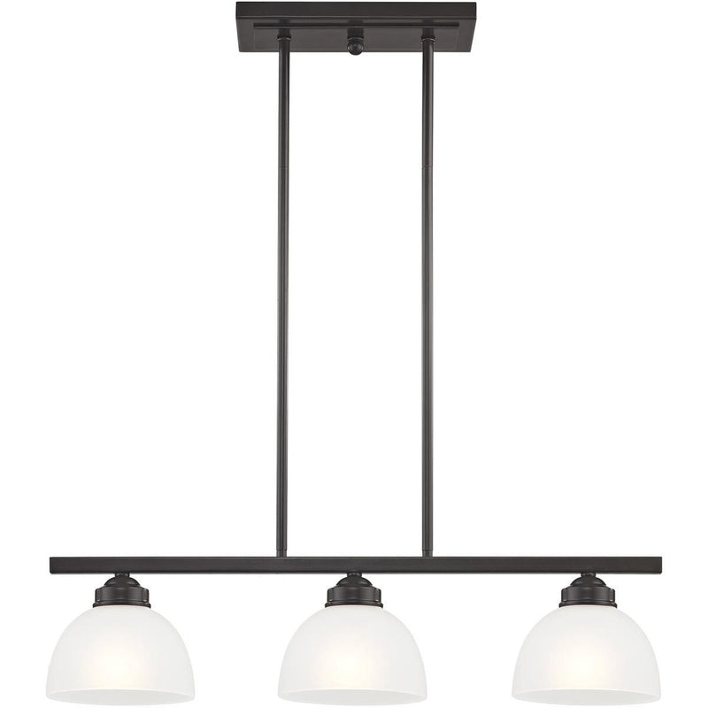 14'' Three-Light Dimmable Chandelier With Shades - Bronze