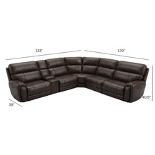 Load image into Gallery viewer, Brazil - Power Sectional With Adjustable Headrest &amp; Footrest - Dark Brown
