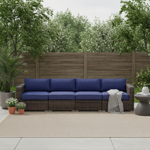 Load image into Gallery viewer, Luxurious Wicker Patio Sectional With Weather Resistant Sunbrella Cushions
