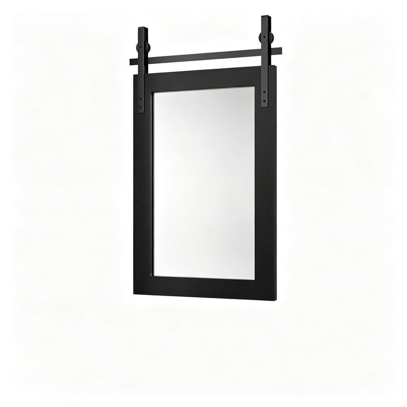 Wood Barn Door Framed Bathroom Vanity Mirror (762912) - Black