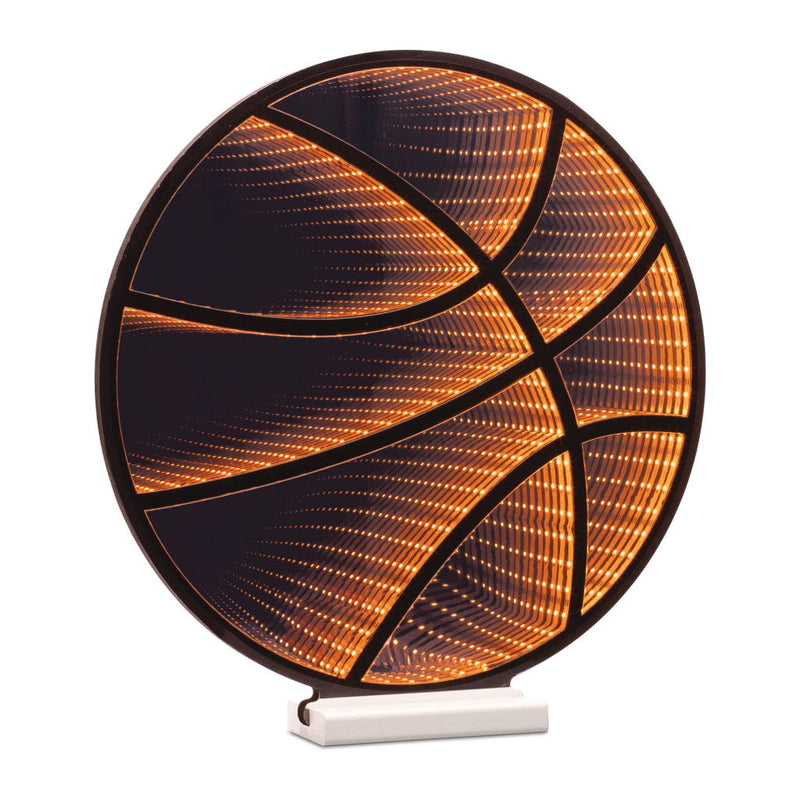 Basketball Tabletop Sign With LED - Black / Orange
