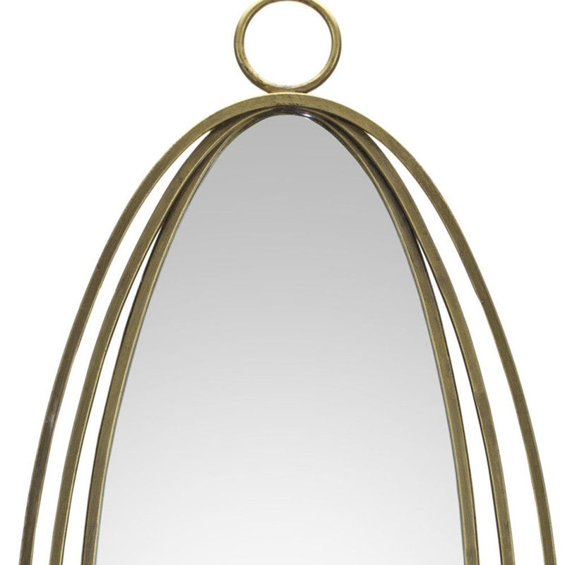 34" Oval Metal Framed Accent Mirror - Gold