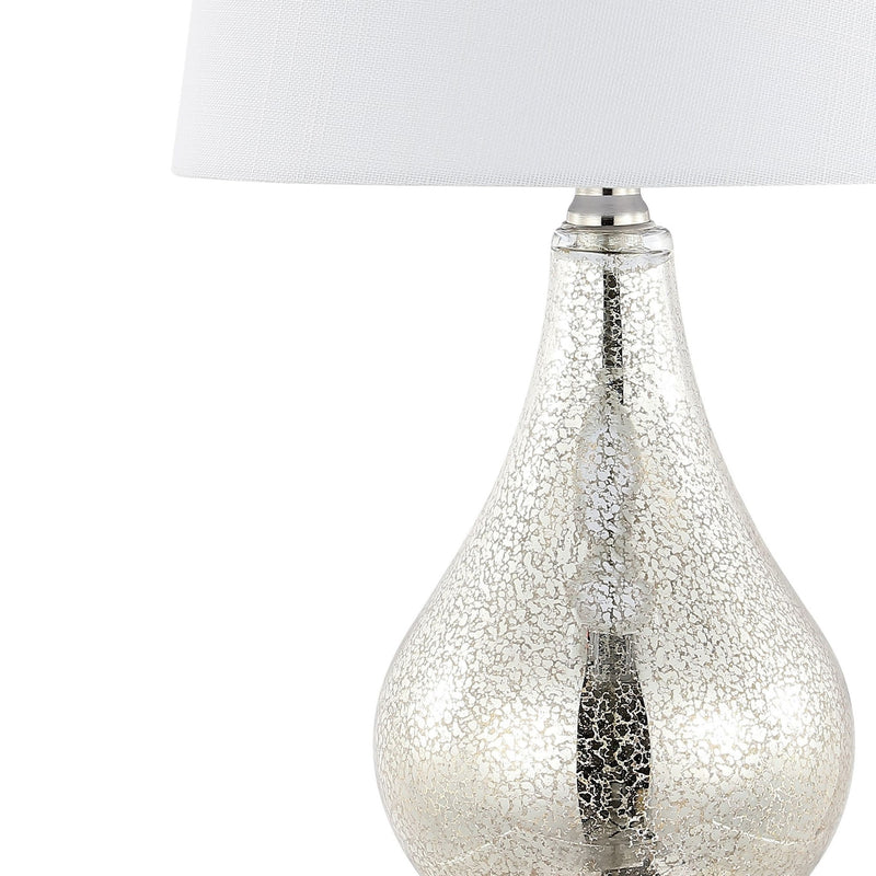 Gourd Table Lamps With Empire Shades (Set of 2) - Silver