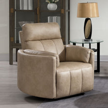 Load image into Gallery viewer, Elison - Motion Glider Recliner With Swivel - Dark Beige Polish Microfiber
