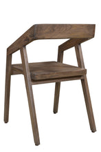 Load image into Gallery viewer, Solid Wood Open Back Dining Arm Chair - Dark Brown

