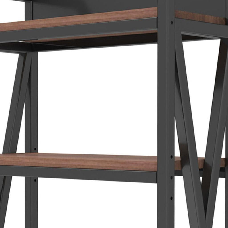 Four Tier Etagere Bookcase (683393) - Black / Brown