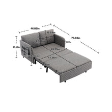 Load image into Gallery viewer, COOLMORE Convertible Sleeper Sofa Bed, Modern Velvet Loveseat Couch with Pull Out Bed, Small Love Seat Futon Sofa Bed with Headboard, 2 Pillows &amp; Side Pockets for Living Room
