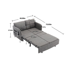 COOLMORE Convertible Sleeper Sofa Bed, Modern Velvet Loveseat Couch with Pull Out Bed, Small Love Seat Futon Sofa Bed with Headboard, 2 Pillows & Side Pockets for Living Room