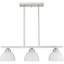 Load image into Gallery viewer, 8" Three Light Dimmable Chandelier With Shades - Nickel
