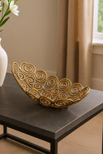 Load image into Gallery viewer, Abstract Circles Oval Decorative Bowl (628129) - Gold
