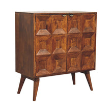 Load image into Gallery viewer, 32" Solid Wood Textured Door Accent Cabinet With Two Doors - Brown
