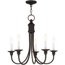 Load image into Gallery viewer, 22" Five Light Metal Dimmable Chandelier With Shades - Bronze
