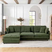 Load image into Gallery viewer, L-Shaped Sectional Sofa With Ottoman, Convertible 4 Seater Couch
