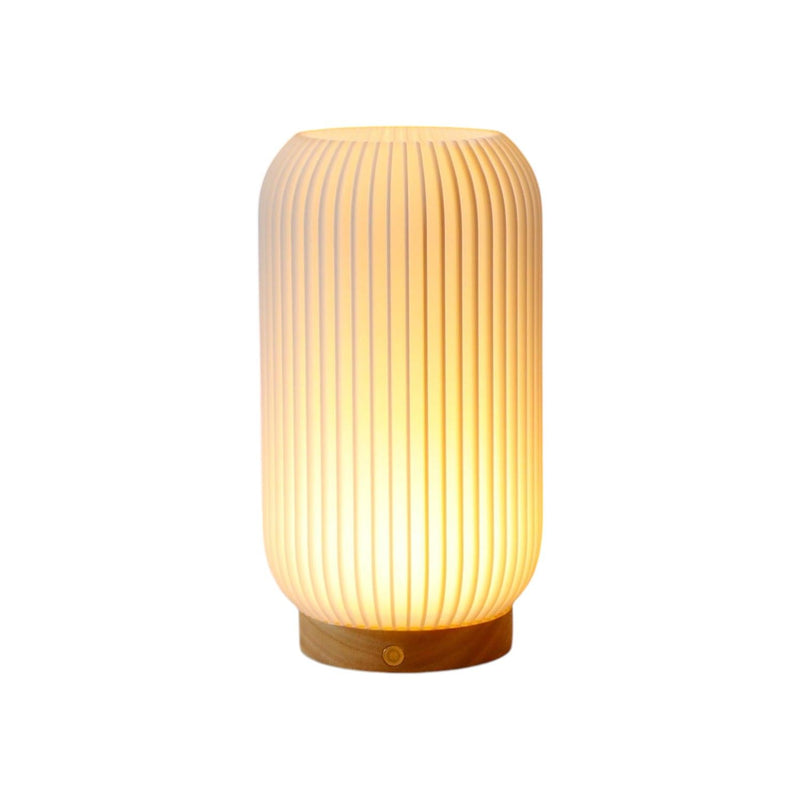 Ribbed USB Lantern With Novelty Shade - Beige