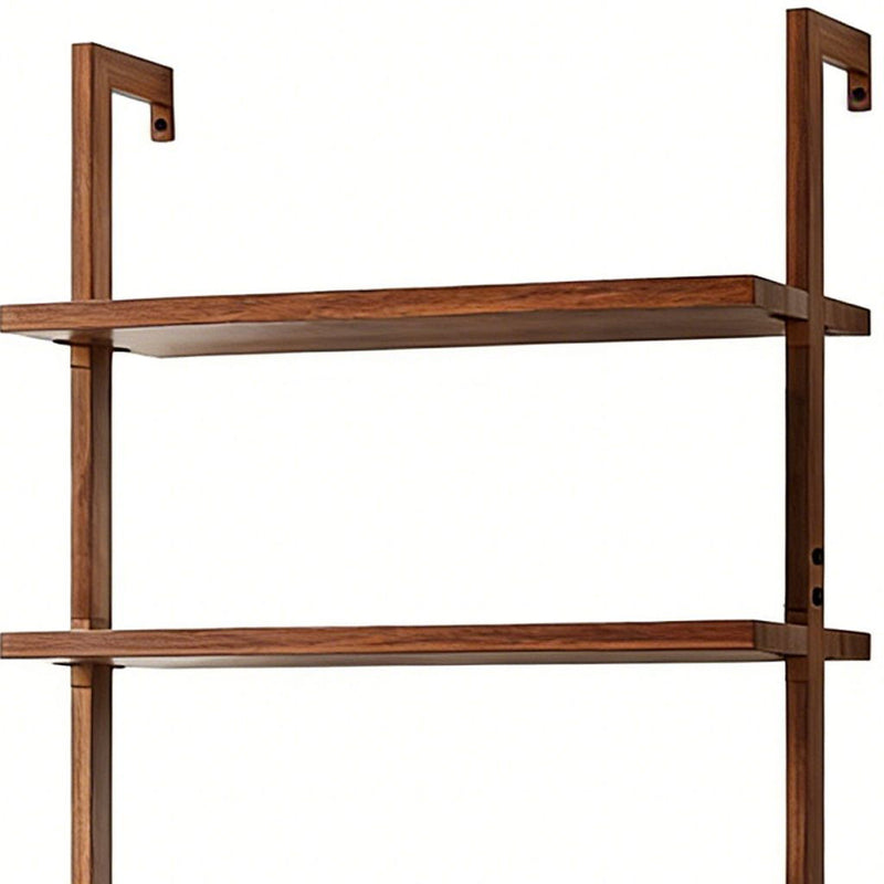 Adjustable Five Tier Etagere Bookcase - Light Brown