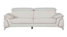 Load image into Gallery viewer, Silver Legs Italian Leather Sofa - White
