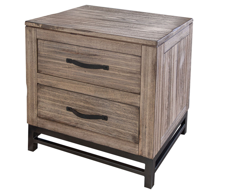 25" Two Drawer Nightstand - Light Brown