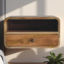 Load image into Gallery viewer, Curved Upper Slot Floating Nightstand
