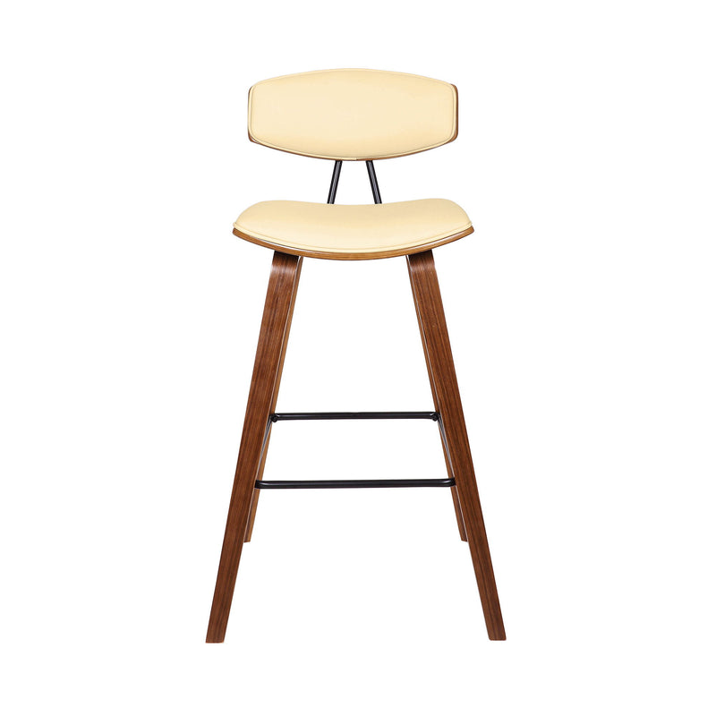 Iron Low Back Bar Height Bar Chair - Cream And Brown