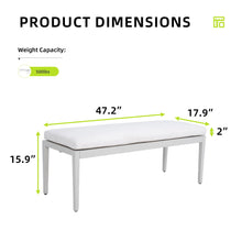 Load image into Gallery viewer, Outdoor Patio Stationary Bench With Sunbrella Fabric Cushion - Grayish
