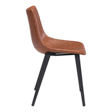 Load image into Gallery viewer, Vintage Look Faux Leather Slight Scoop Dining Chairs (Set of 2) - Brown
