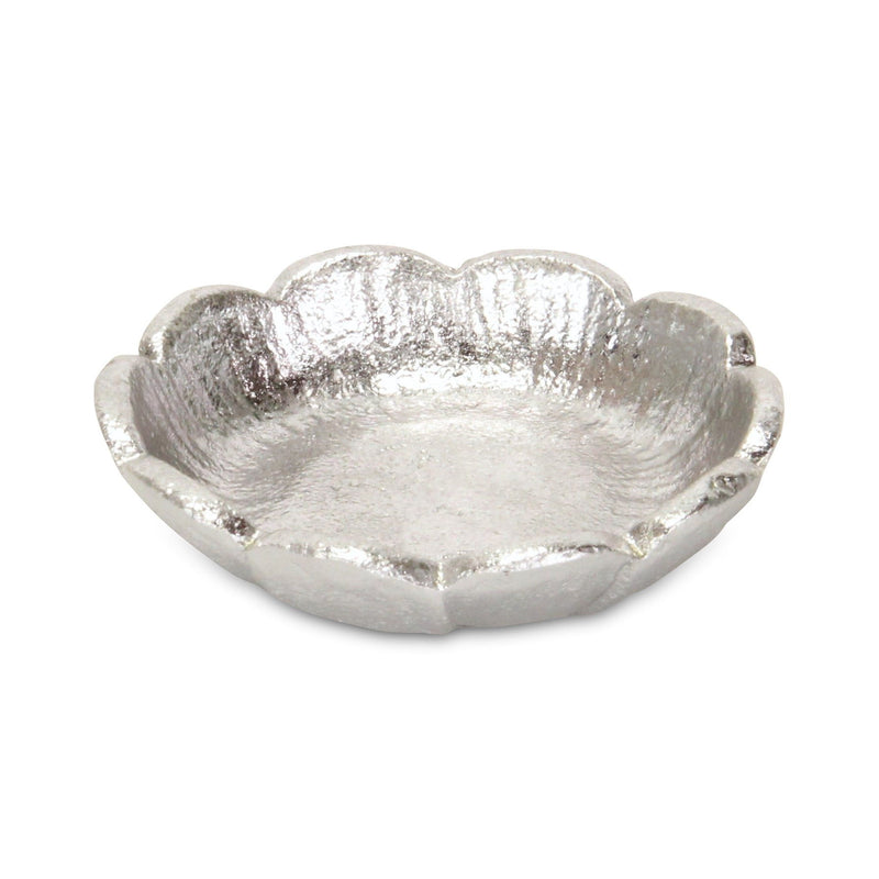 5" Cast Iron Handmade Round Trinket Tray - Silver