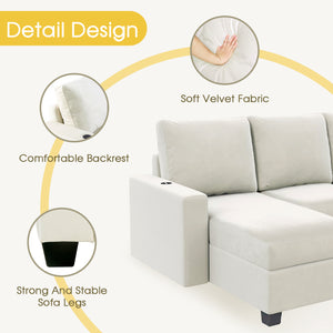 [VIDEO provided] [New] 138*57" Modern L shape Sectional Sofa, 6-seat Velvet Fabric Couch with Convertible Chaise Lounge,Freely Combinable Indoor Furniture for Living Room, Apartment, Office,3 Colors