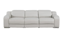 Load image into Gallery viewer, 103" Italian Leather Reclining USB Sofa - Light Gray
