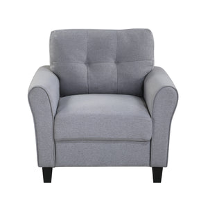 35" Modern Living Room Armchair Linen Upholstered Couch Furniture for Home or Office ,Light Grey-Blue,(1-Seat,Old Sku:WF288517AAC)