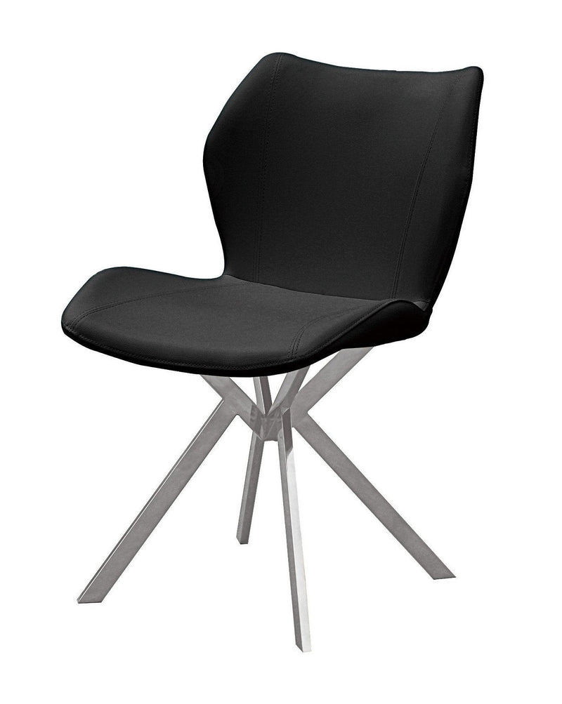 Upholstered Dining Side Chairs (Set of 4) - Black / Silver